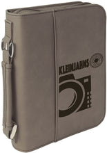 Load image into Gallery viewer, Gray 6 3/4" x 9 1/4" Leatherette Book/Bible Cover with Handle &amp; Zipper
