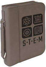 Load image into Gallery viewer, Gray 7 1/2" x 10 3/4" Leatherette Book/Bible Cover with Handle &amp; Zipper
