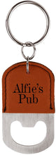 Load image into Gallery viewer, Rawhide Oval Laserable Leatherette Bottle Opener Keychain
