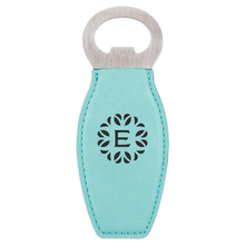 Load image into Gallery viewer, Teal Laserable Leatherette Bottle Opener with Magnet
