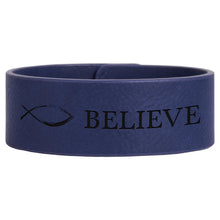 Load image into Gallery viewer, Blue/Black 9 1/2" x 1" Laserable Leatherette Cuff Bracelet
