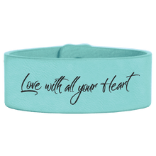 Load image into Gallery viewer, Teal 9 1/2" x 1" Laserable Leatherette Cuff Bracelet

