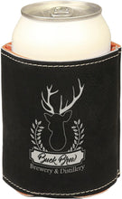 Load image into Gallery viewer, Black/Silver 3 3/4" Laserable Leatherette Beverage Holder

