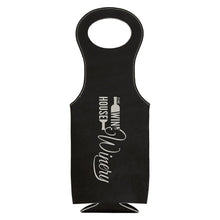 Load image into Gallery viewer, Black/Silver Laserable Leatherette Wine Bag
