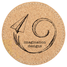 Load image into Gallery viewer, Cork 4" Round Laserable Leatherette 6-Coaster Set
