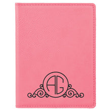 Load image into Gallery viewer, Pink 4 1/4" x 5 1/2" Laserable Leatherette Passport Holder
