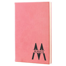 Load image into Gallery viewer, Pink 5 1/4" x 8 1/4" Laserable Leatherette Journal with Lined Notepad
