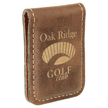 Load image into Gallery viewer, Rustic/Gold 1 3/4" x 2 1/2" Laserable Leatherette Money Clip
