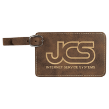 Load image into Gallery viewer, Rustic/Gold 4 1/4" x 2 3/4" Laserable Leatherette Luggage Tag
