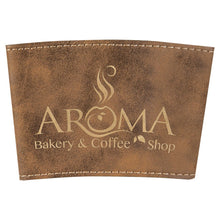 Load image into Gallery viewer, Rustic/Gold 3" Laserable Leatherette Mug Sleeve
