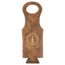 Load image into Gallery viewer, Rustic/Gold Laserable Leatherette Wine Bag
