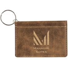 Load image into Gallery viewer, Rustic/Gold 4 1/4" x 3" Laserable Leatherette Keychain ID Holder
