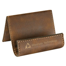Load image into Gallery viewer, Rustic/Gold 3 1/2" x 2 1/2" Laserable Leatherette Holder Easel
