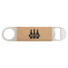 Load image into Gallery viewer, Light Brown 1 1/2" x 7" Laserable Leatherette Bottle Opener
