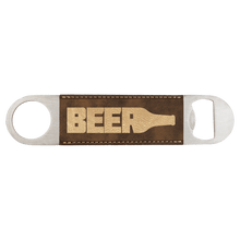 Load image into Gallery viewer, Rustic/Gold 1 1/2" x 7" Laserable Leatherette Bottle Opener
