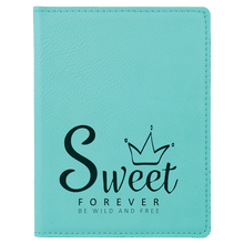 Load image into Gallery viewer, Teal 4 1/4" x 5 1/2" Laserable Leatherette Passport Holder
