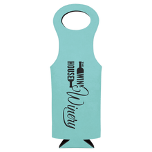 Load image into Gallery viewer, Teal Laserable Leatherette Wine Bag
