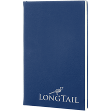 Load image into Gallery viewer, Blue/Silver 5 1/4" x 8 1/4" Laserable Leatherette Journal with Lined Notepad
