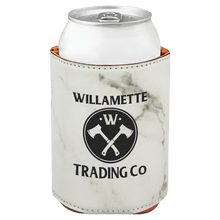 Load image into Gallery viewer, White Marble 3 3/4" Laserable Leatherette Beverage Holder
