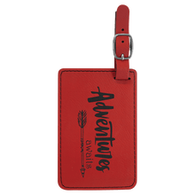 Load image into Gallery viewer, Red 4 1/4" x 2 3/4" Laserable Leatherette Luggage Tag
