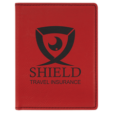 Load image into Gallery viewer, Red 4 1/4" x 5 1/2" Laserable Leatherette Passport Holder
