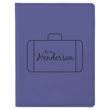 Load image into Gallery viewer, Purple 4 1/4" x 5 1/2" Laserable Leatherette Passport Holder
