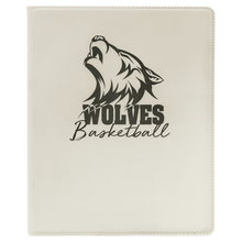Load image into Gallery viewer, White/Black 9 1/2" x 12" Laserable Leatherette Portfolio with Notepad
