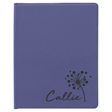 Load image into Gallery viewer, Purple 9 1/2" x 12" Laserable Leatherette Portfolio with Notepad
