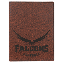 Load image into Gallery viewer, Football 7" x 9" Laserable Leatherette Small Portfolio with Notepad
