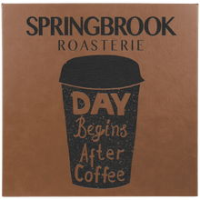 Load image into Gallery viewer, Dark Brown 14" x 14" Laserable Leatherette Wall Decor with Sawtooth Hanger
