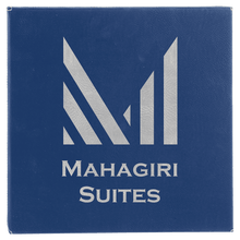 Load image into Gallery viewer, Blue/Silver 14" x 14" Laserable Leatherette Wall Decor with Sawtooth Hanger
