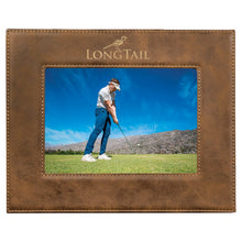 Load image into Gallery viewer, Rustic/Gold 5" x 7" Laserable Leatherette Photo Frame
