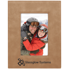 Load image into Gallery viewer, Light Brown 4" x 6" Laserable Leatherette Photo Frame

