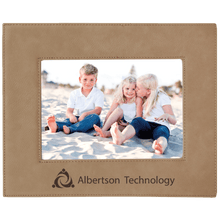 Load image into Gallery viewer, Light Brown 5" x 7" Laserable Leatherette Photo Frame
