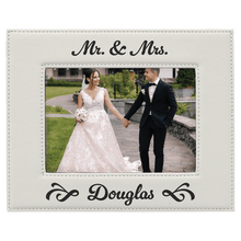 Load image into Gallery viewer, White 5" x 7" Laserable Leatherette Photo Frame
