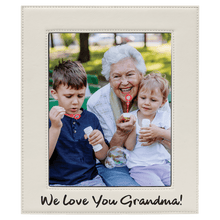 Load image into Gallery viewer, White 8" x 10" Laserable Leatherette Photo Frame
