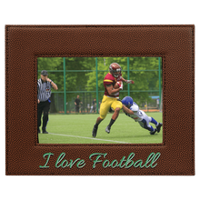 Load image into Gallery viewer, Football 5" x 7" Laserable Leatherette Photo Frame
