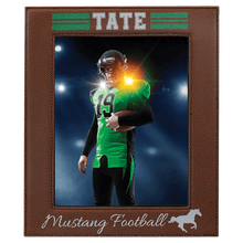 Load image into Gallery viewer, Football 8" x 10" Laserable Leatherette Photo Frame
