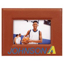 Load image into Gallery viewer, Basketball 4" x 6" Laserable Leatherette Photo Frame
