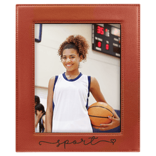 Load image into Gallery viewer, Basketball 8" x 10" Laserable Leatherette Photo Frame

