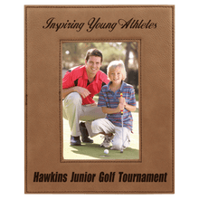 Load image into Gallery viewer, Dark Brown 4" x 6" Laserable Leatherette Photo Frame
