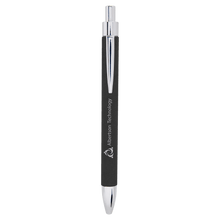 Load image into Gallery viewer, Black/Silver Laserable Leatherette Pen

