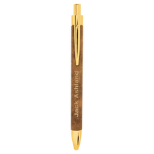 Load image into Gallery viewer, Rustic/Gold Laserable Leatherette Pen
