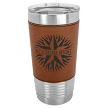 Load image into Gallery viewer, Rawhide Laserable Leatherette Tumbler with Clear Polar Camel 20 oz. Lid
