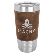 Load image into Gallery viewer, Rustic/Silver Laserable Leatherette Tumbler with Clear Polar Camel 20 oz. Lid
