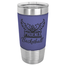 Load image into Gallery viewer, Purple/Black Laserable Leatherette Tumbler with Clear Polar Camel 20 oz. Lid
