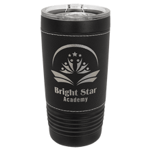 Load image into Gallery viewer, Black with Black/Silver Polar Camel 20 oz. Leatherette Tumbler with Slider Lid
