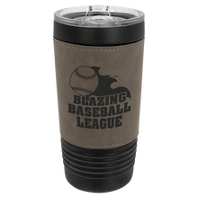 Load image into Gallery viewer, Black with Gray Polar Camel 20 oz. Leatherette Tumbler with Slider Lid
