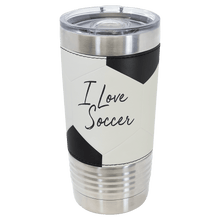 Load image into Gallery viewer, Soccer Polar Camel 20 oz. Leather Tumbler with Slider Lid
