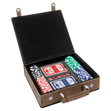 Load image into Gallery viewer, Rustic/Gold Laserable Leatherette 100 Chip Poker Set
